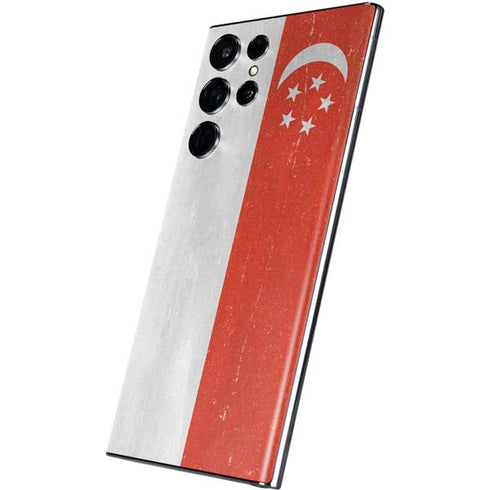 Singapore Flag Distressed Galaxy S22 Ultra Skin